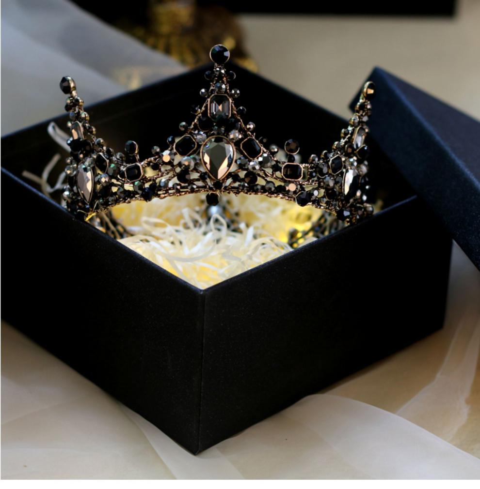 皇冠女网红仙女神头饰同款十八岁成年礼物生日王冠 ox-062黑色皇冠
