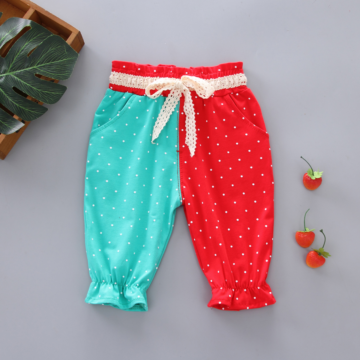 品恒 开裆裤男宝宝单扎牙婴儿纯棉鸳鸯裤宝宝夏季七分裤男女童周岁百