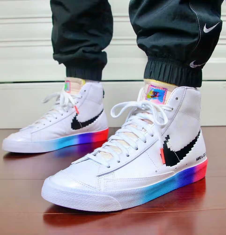 莆田纯原开拓者aj电玩像素正版夜光鞋秋冬季男女情侣高帮休闲板鞋