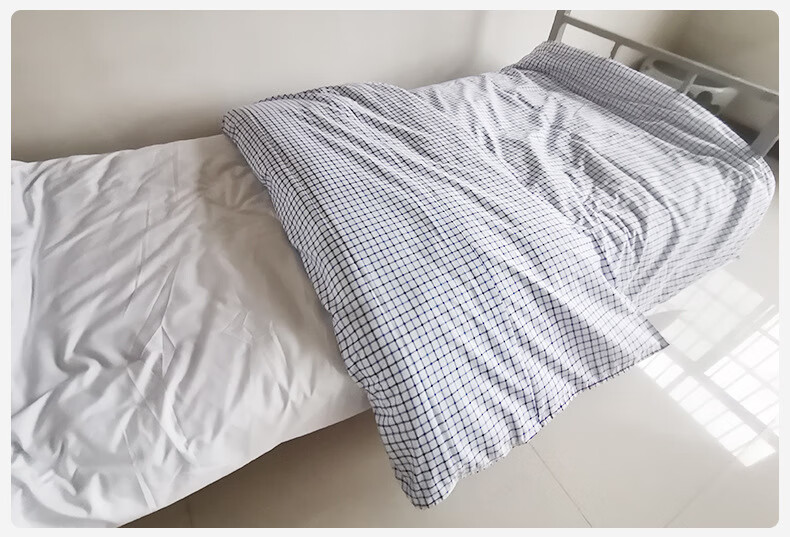 医院三件套病房床单被罩理病床加厚床上用品养老院缎条被套 绿白条