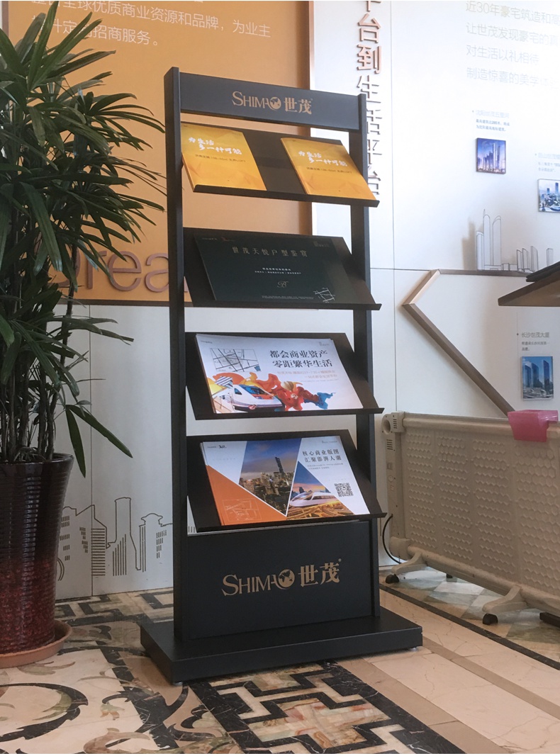 宣传架商场大厅宣传杂志架资料架落地展示架立式合同公示架宣传册单页