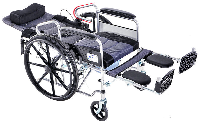 衡互邦全躺轮椅折叠轻便带坐便老人便携多功能超轻手推车瘫痪病人烤漆