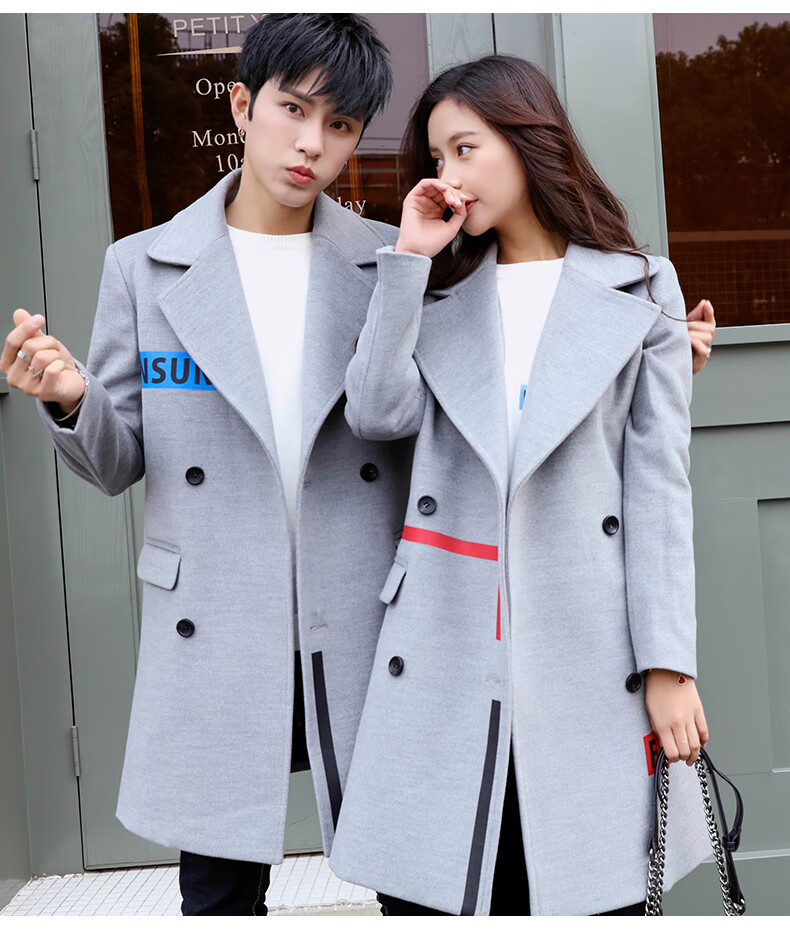 【今日必拼 工厂直供】情侣装毛呢外套中长款冬季百搭森系韩版小个子