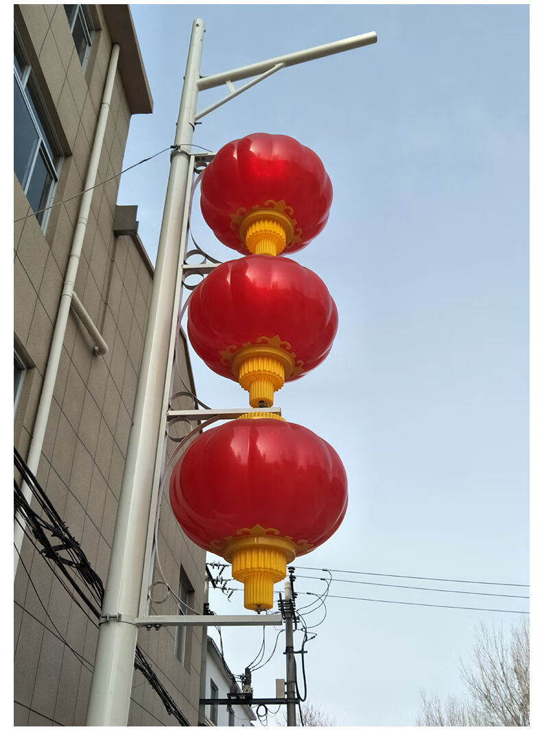 亚克力灯笼灯户外防水路灯春节过年街道景色亮化电线杆上大红灯笼 60