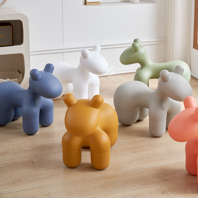 元良小马凳 创意动物座椅可爱少儿坐椅pp材质马造型凳子休闲单人小马