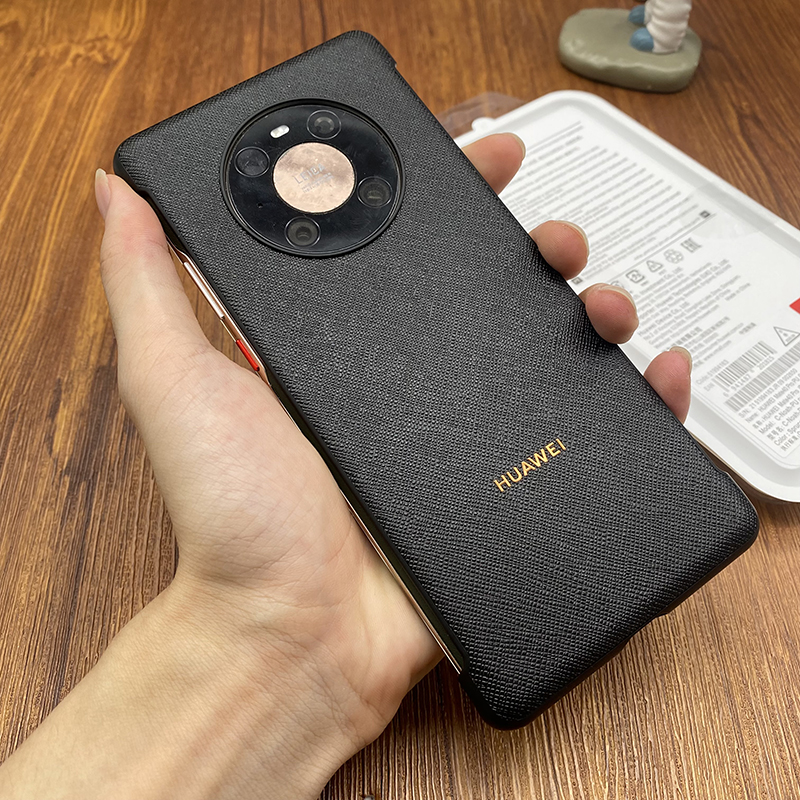适用华为mate40pro原装手机壳mate40e保护套官方皮革无边框防摔硬