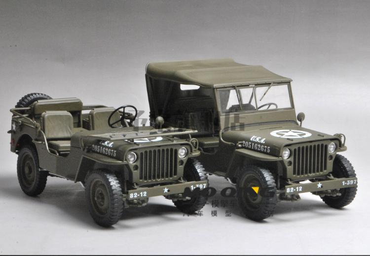 威利斯车模太阳星1:43 1944年二战威利斯吉普willys jeep越野车合金