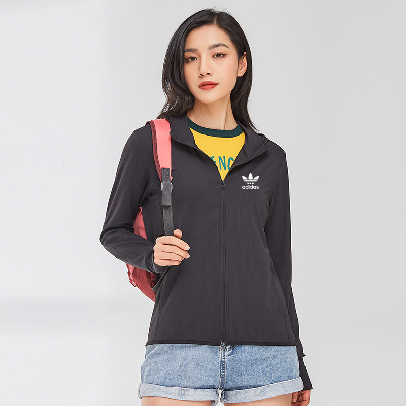 客气来三叶草官方官网自营旗舰店夏季连帽运动皮肤衣冰丝情侣防晒服女