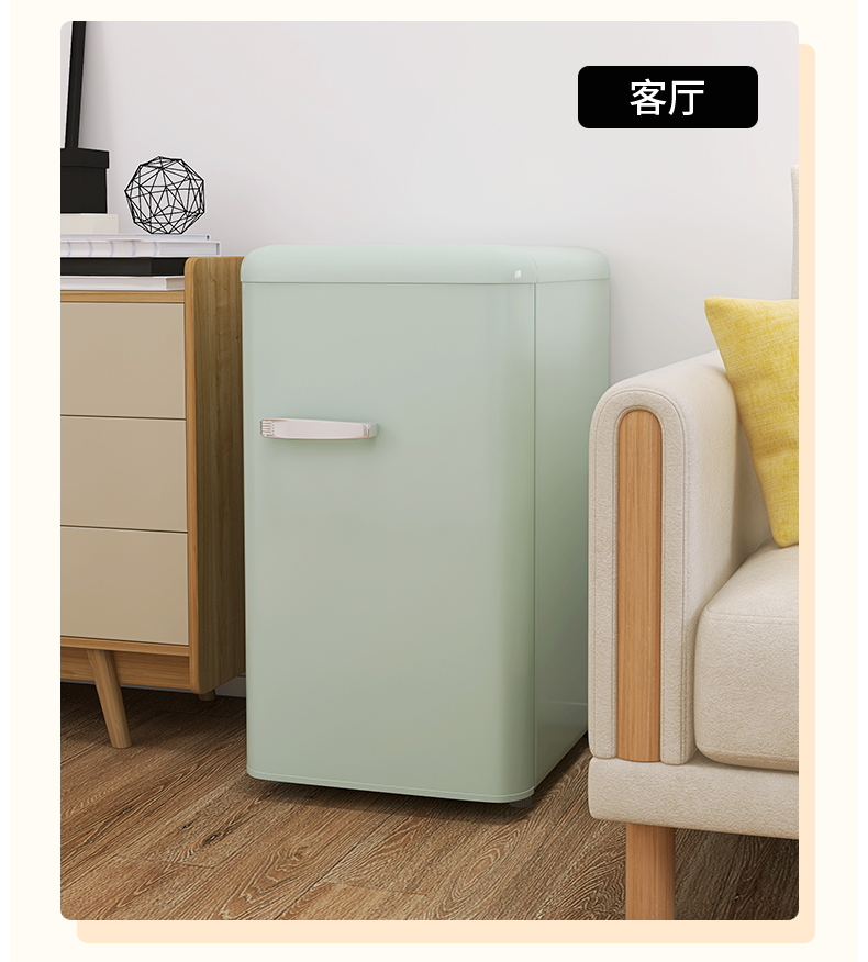 2022新款哈士奇冰箱金松bc82jr复古单门小型网红冰箱时尚百搭冷藏冷冻