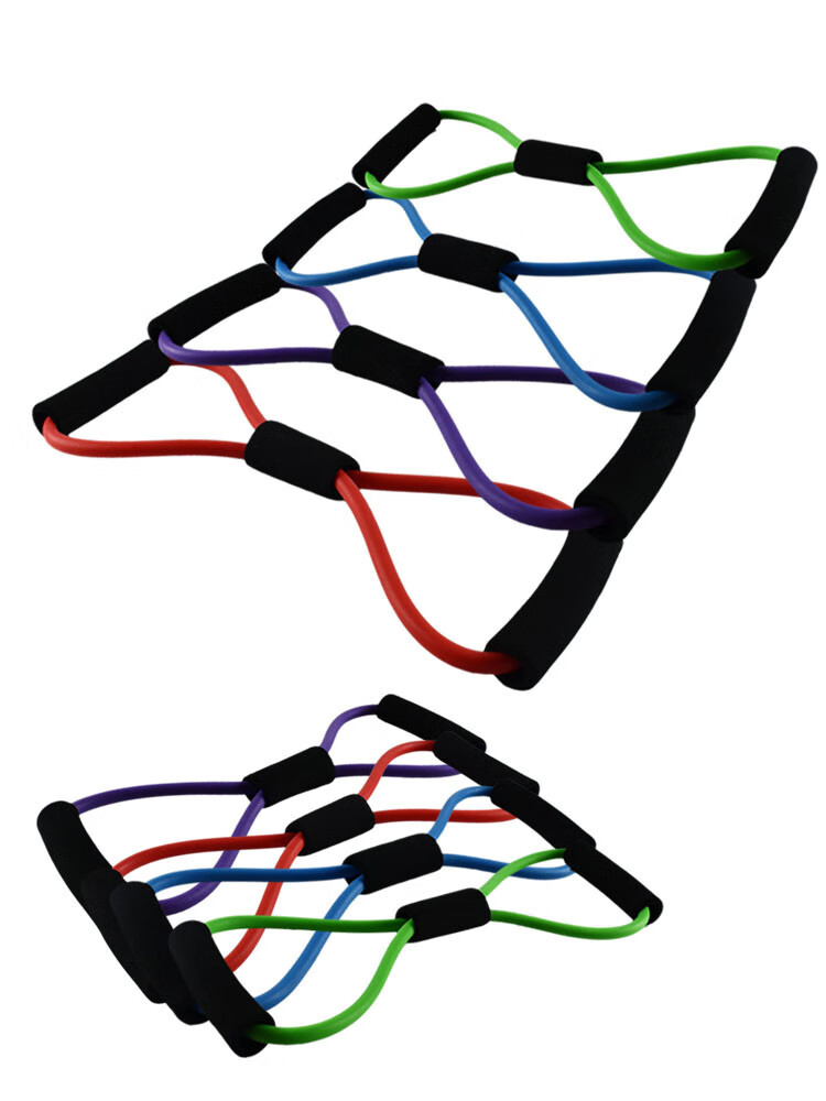 8字拉力器扩胸器瑜伽八字弹力绳拉力绳拉伸家用健身器材 紫色 8字拉力