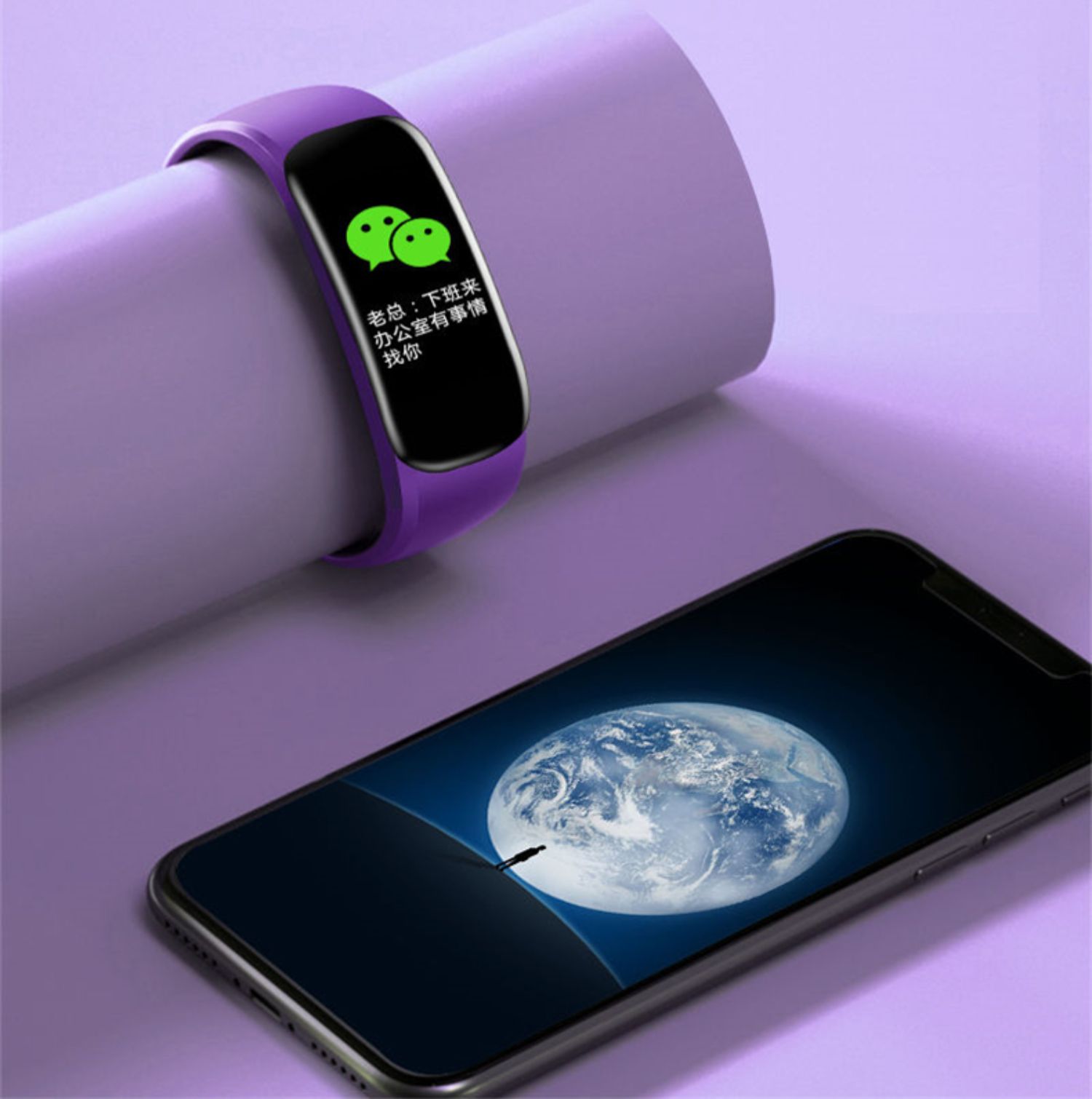 qwc 手表彩屏智能手环运动男女计步测心率黑科技电子防水夜光学生潮流