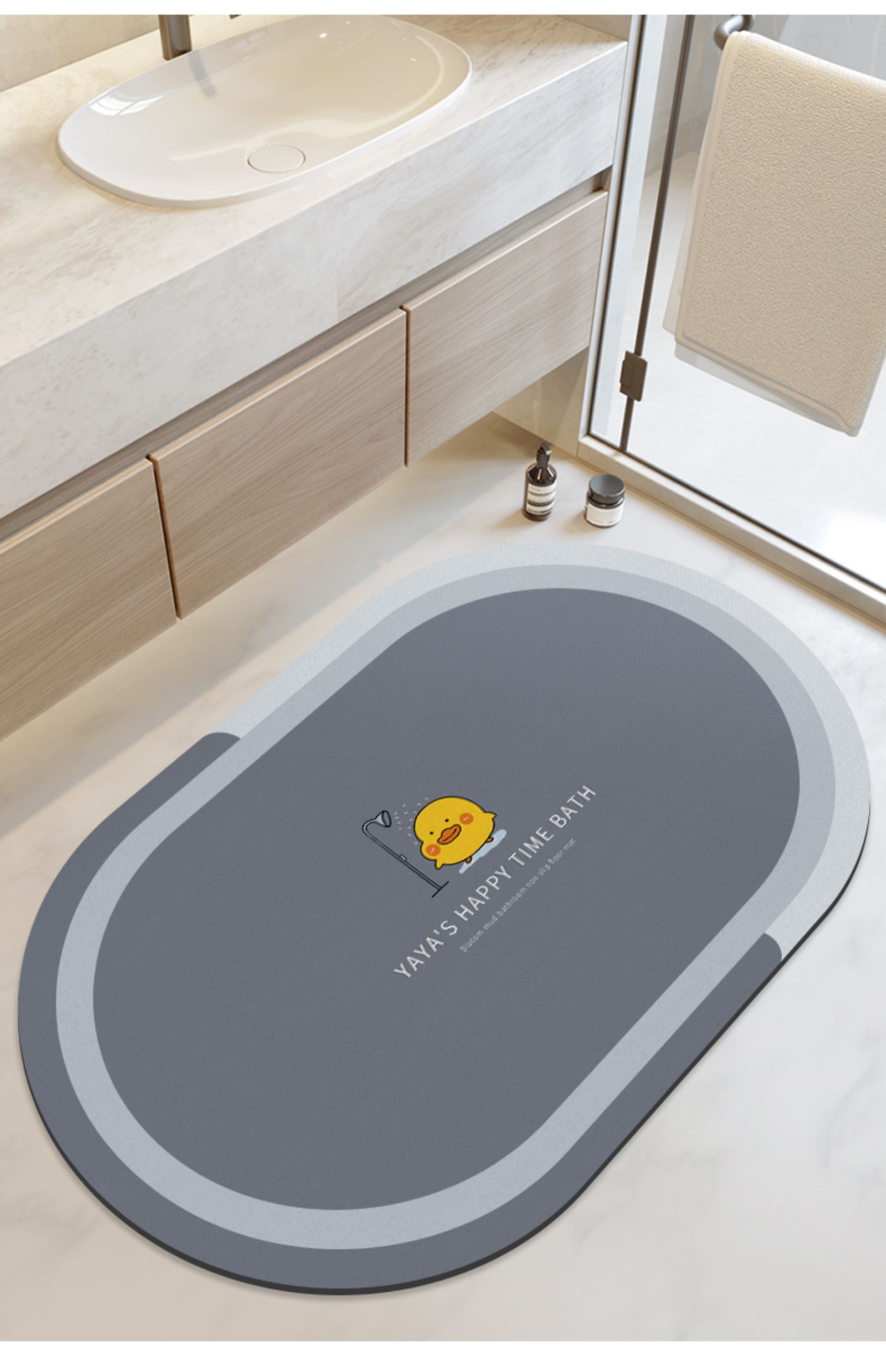 南暖硅藻泥吸水垫浴室地垫厕所卫生间门口踩脚浴缸防滑家用卫浴垫经典