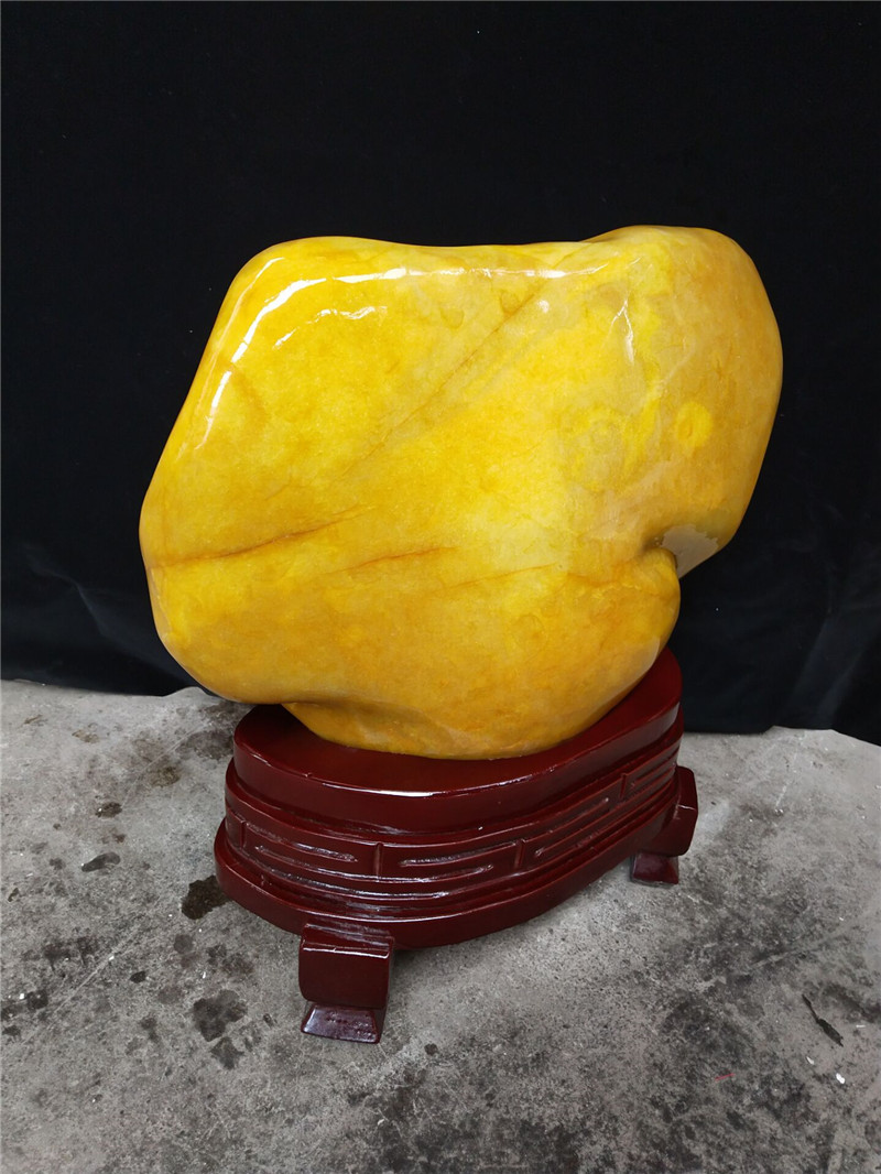 古珍 大型石头黄蜡石黄龙玉奇头摆件观赏石奇石原石风水石送长辈妈妈
