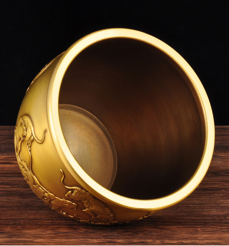 铜缸摆件特大全铜风水缸招财搬家礼物客厅玄关装饰乔迁新居礼品 小号