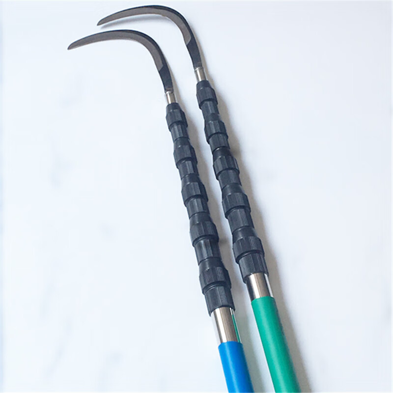 超轻加厚双锁铝合金割摘槟榔杆防电不锈钢槟榔刀12米6节伸缩杆 10米