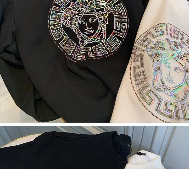 商场同款nrhyz秋季卫衣男瓦萨琪烫钻潮牌欧货轻奢圆领套头长袖打底衫