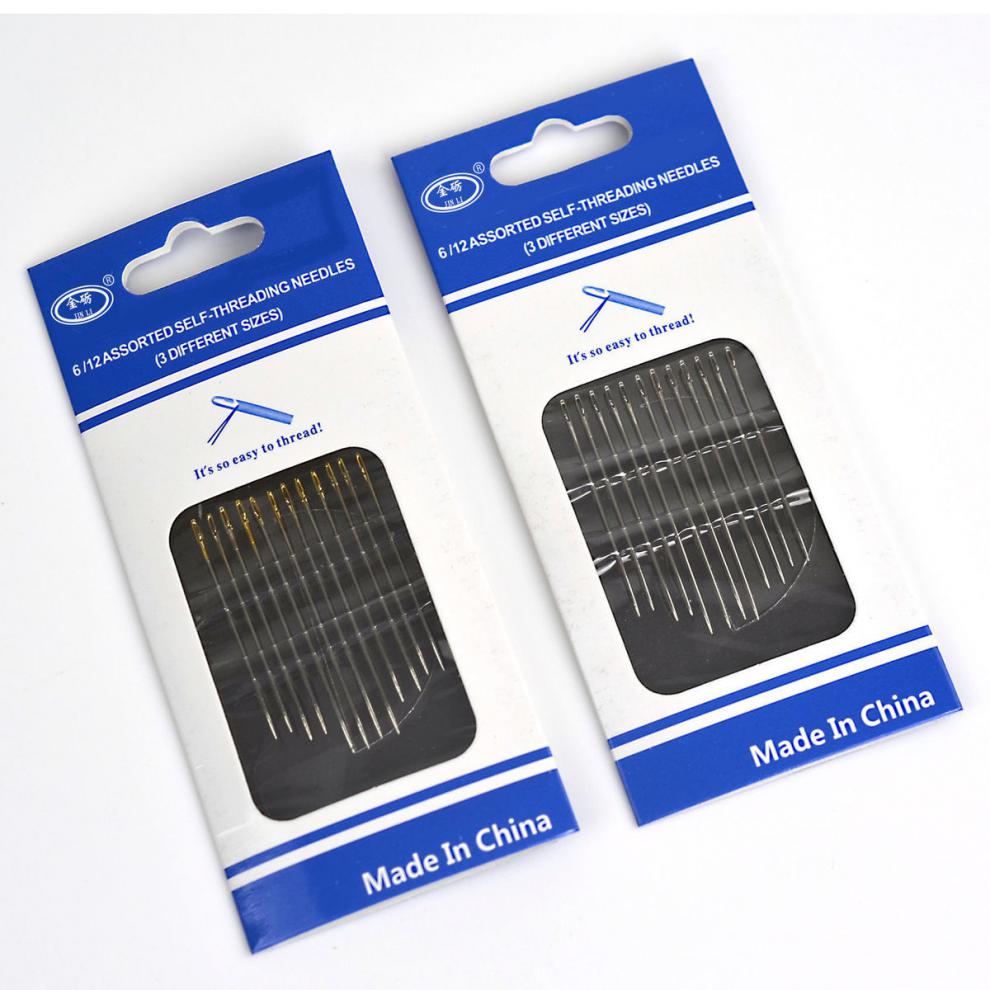 侧开口金尾银尾免穿针 盲人针 不用穿线的手缝针 绣花针 缝衣针 侧