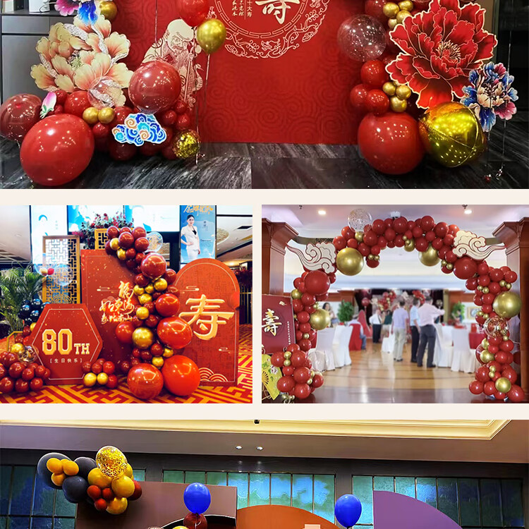 老人寿宴布置气球装饰场景60岁70生日80寿星90过寿酒店背景墙kt板 新