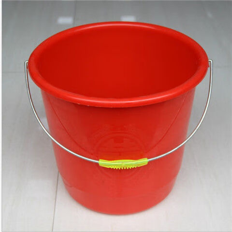 网红款家用红色手提塑料水桶日用百货学生提桶储水清洁洗车大桶小白桶