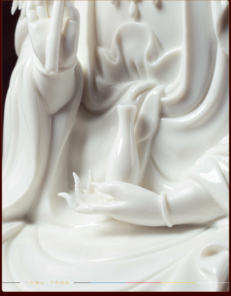 mling陶瓷观音佛像德化白瓷1418吋合家平安观世音菩萨像家用供奉d0