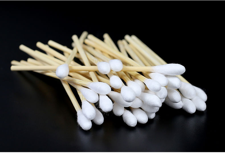 药店同款 棉签一次性单头消毒棉棒皮肤伤口消毒棉花棒100支【图片