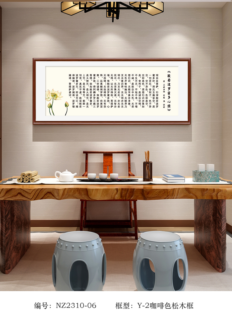 心经挂画般若波罗蜜多心经字画书房墙面装饰壁画禅意画客厅挂画茶室