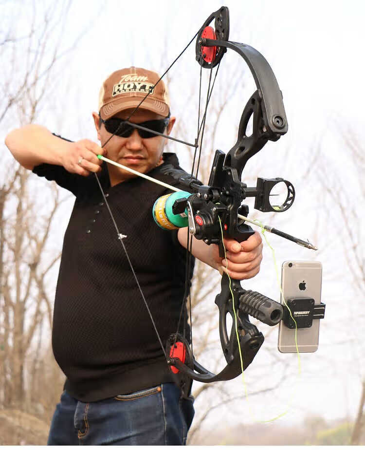 用射鱼 驽弓十字驽射鱼箭套装户外机械弓运动小型迷你射击滑轮弓红色