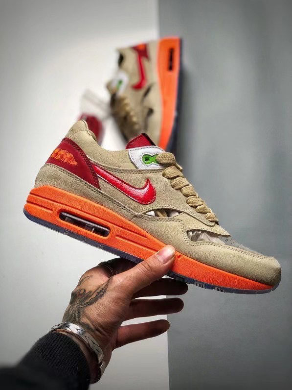 clotxno死亡之吻茶叶运动鞋陈冠希联名明星同款airmax1红色36