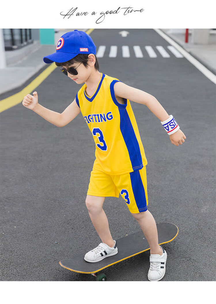 新款高品质儿童篮球服套装儿童篮球服套装夏天男童女童中大童球衣幼儿