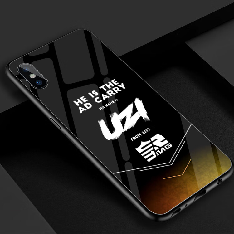 rng皇族uzi苹果8/7plus手机壳英雄联盟硬玻璃iphone6splus镜面5seoppo
