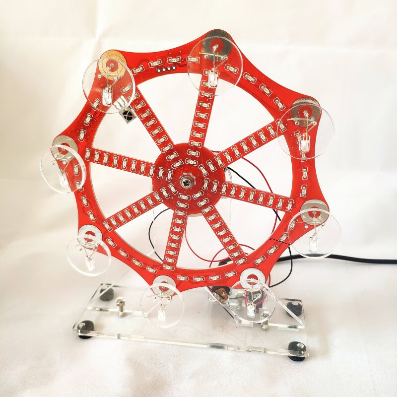 摩天轮模型电子diy套件散件手工制作51单片机电路创意多彩led灯 花色
