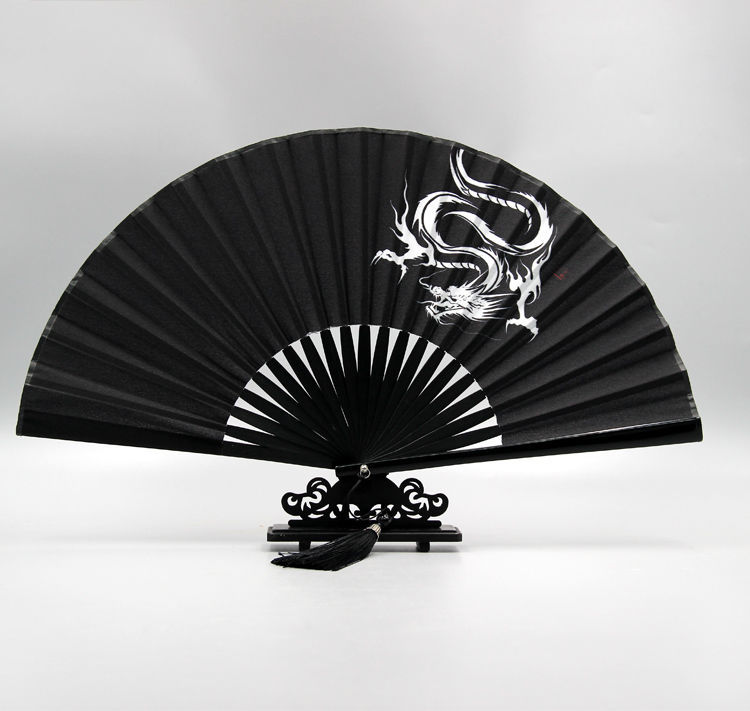 中国风男生霸气龙折扇古风随身折叠儿童小扇汉服古典舞蹈扇子虎年 8寸