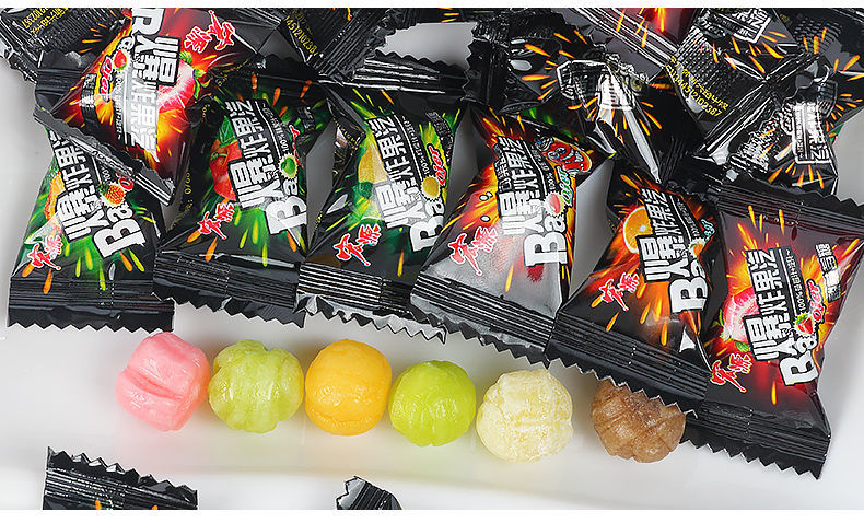 爆炸果汽酸糖550g劲酸水果气泡糖怀旧8090儿时爆酸糖果小零食 爆炸果