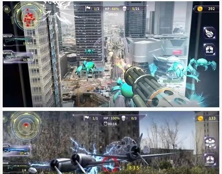 夜市射击游戏机金属ar加特林实景射击游戏机同款夜市网红摆摊游乐枪