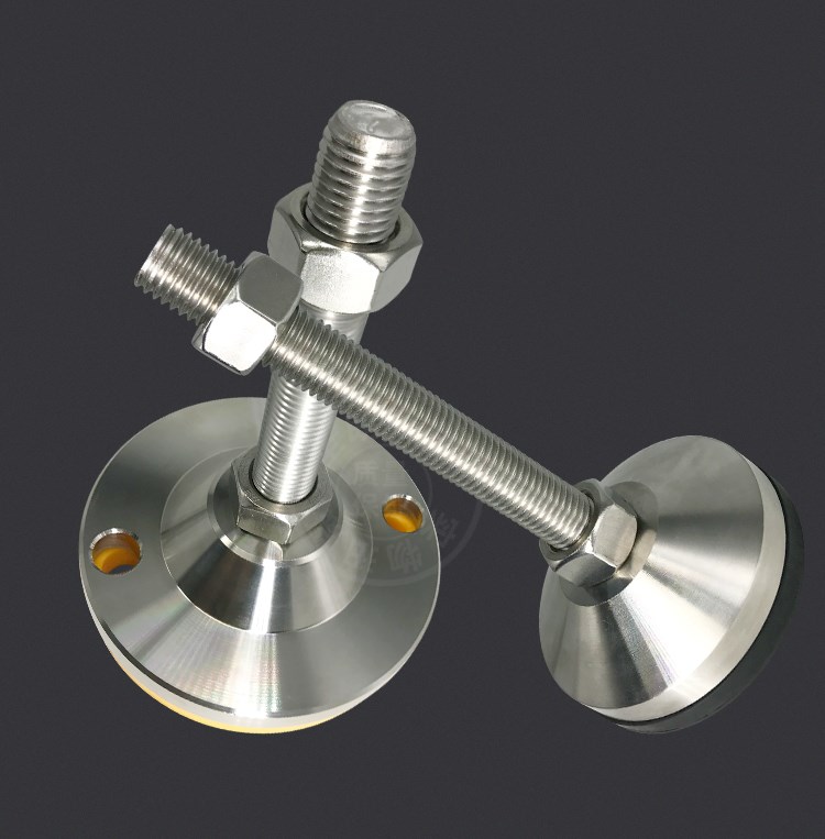 304重型不锈钢黑橙色防滑防震调节脚杯支撑脚防锈调节脚100 防滑双孔