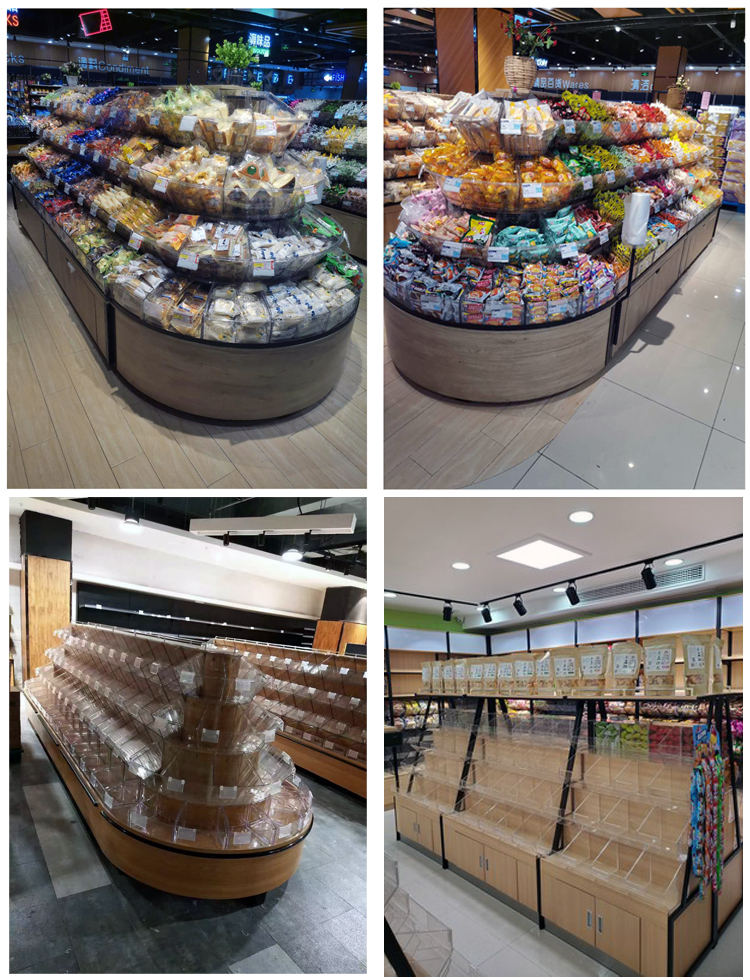 超市货架散货散装零食货架饼干糖果展示架圆形中岛散称食品展示柜 210