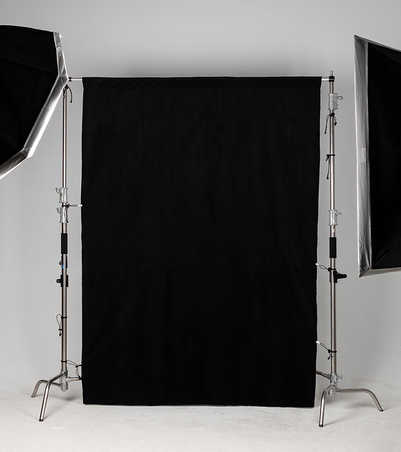 适用黑色吸光布摄影布拍照纯黑背景布网红直播拍摄支架道具绒布黑绒布