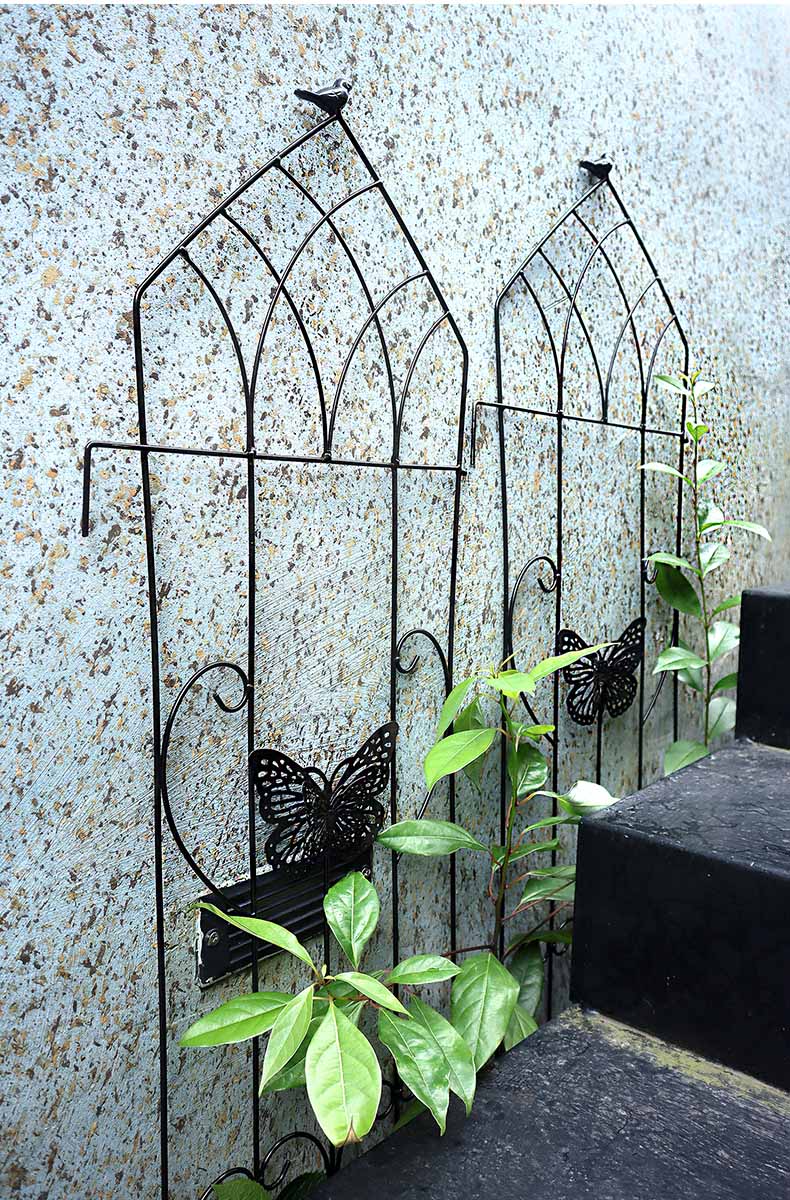 欧式做旧铁艺爬藤架金银花支架户外庭院植物攀爬花盆栅栏篱笆花架