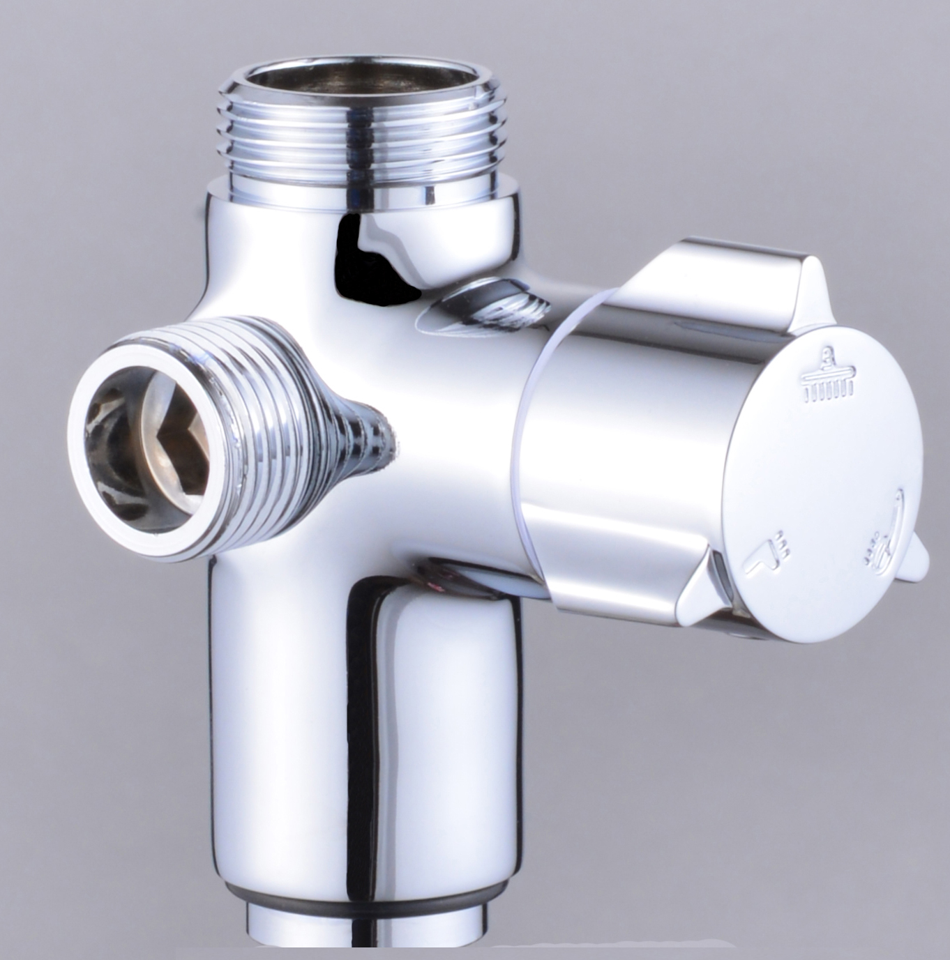 全铜淋浴分水器花洒配件 淋浴转换三阀开关 一进三出分水阀 镀铬色 单