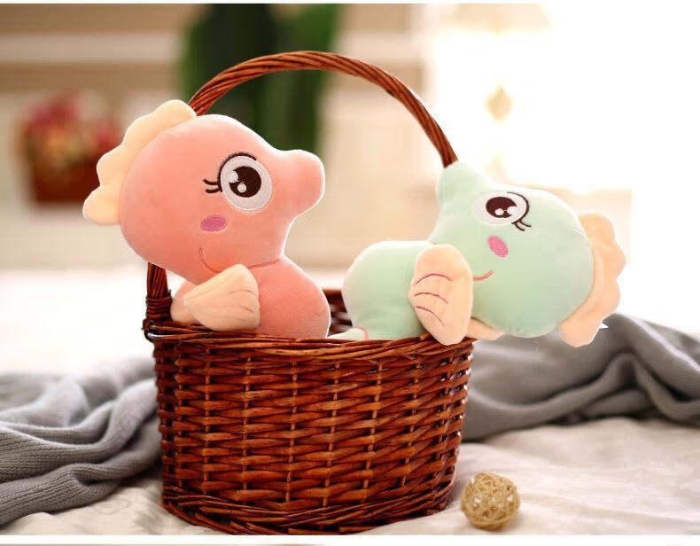 可爱海马公仔彩色萌卡通网红小海马毛绒玩具布娃娃男孩送女生礼物昂沐