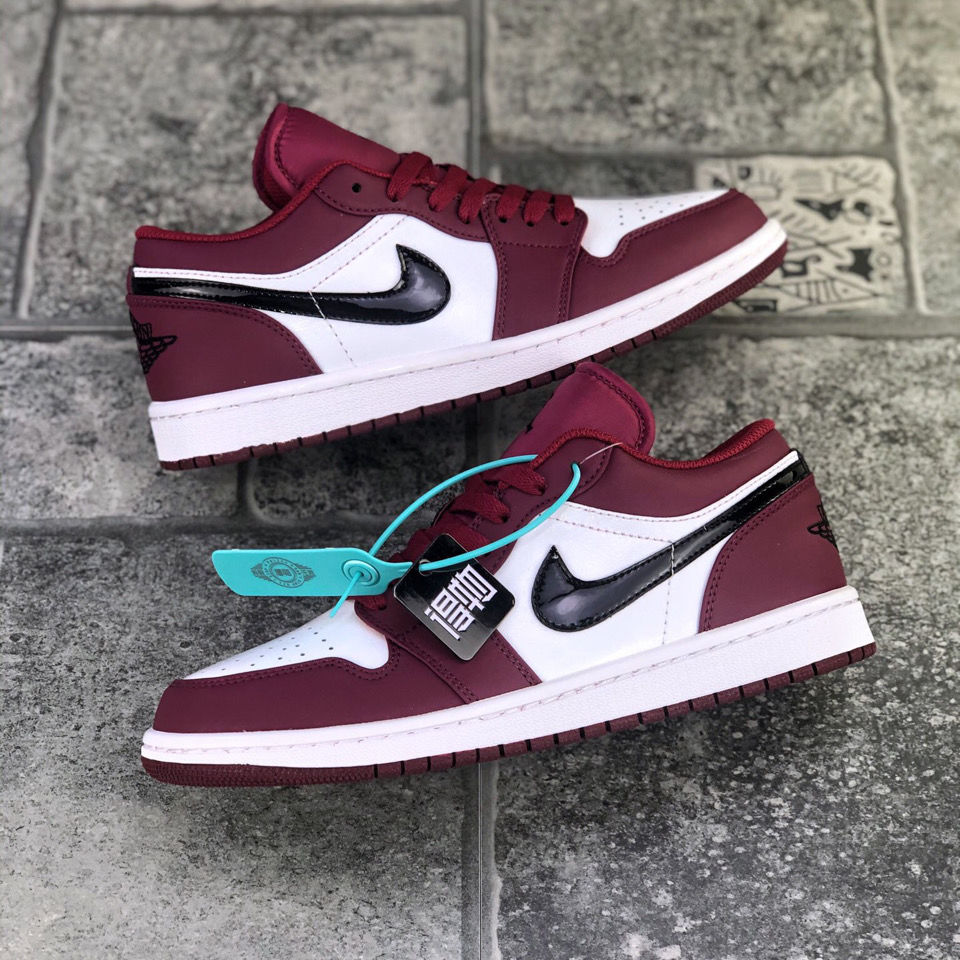 实拍aj纯原aj高品质乔1低帮鞋酒红潮流男女生板鞋校园运动篮球鞋 酒红