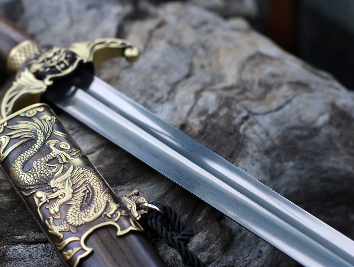 太极剑龙软硬起脊泉剑花纹钢软剑半硬剑 铜装不开刃 现货 荧光绿