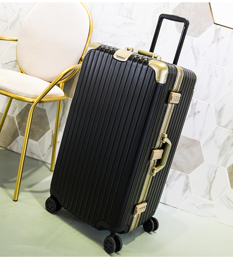 行李箱32-35寸行李箱结实耐用大容量34寸加厚运动款拉杆箱旅行箱 银色