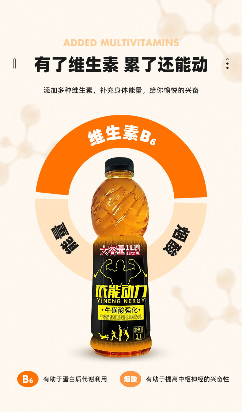 依能动力运动功能饮料维生素风味运动健身1升*12瓶 600ml*15瓶【图片