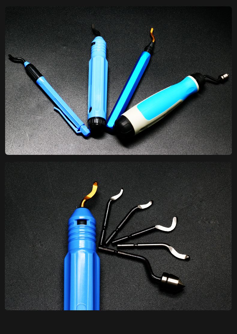 不锈钢手动去毛刺刮刀内孔修边器塑料倒角器铜管毛边圆角工具刀片