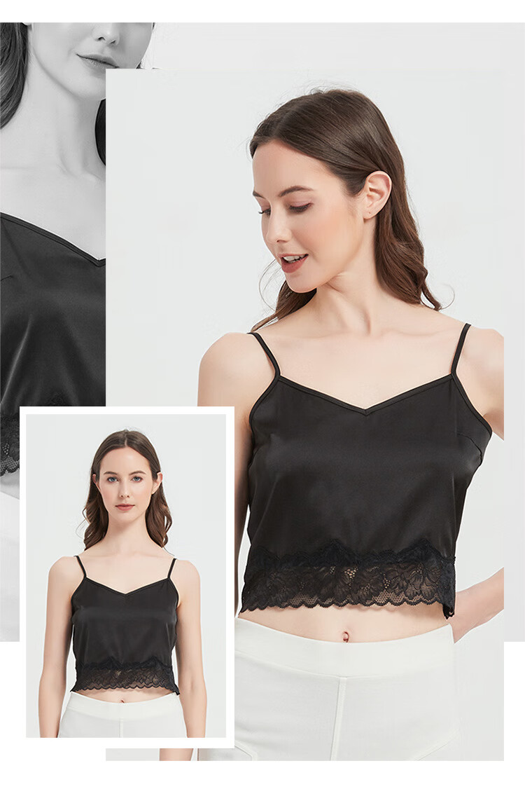 官方旗舰正品店防走光真丝吊带抹胸短款背心女夏新款露脐桑蚕丝内搭