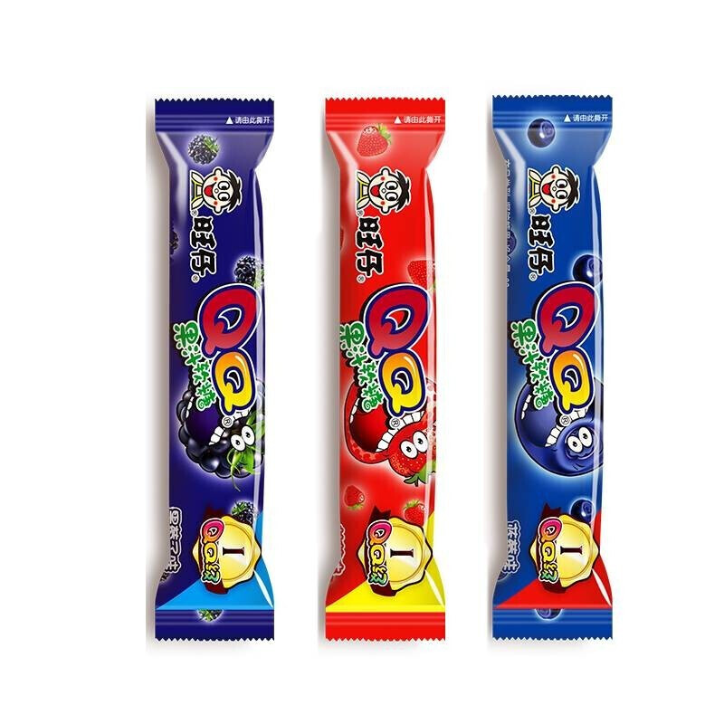 旺仔黑妞qq果汁软糖蓝莓草莓黑莓味办公室休闲糖果零食 三种口味混搭