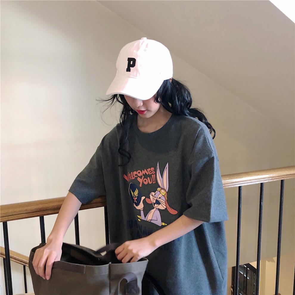 【】鮀品泫雅风网红港风ins潮2019夏装新款短袖t恤女宽松bf怪味少女