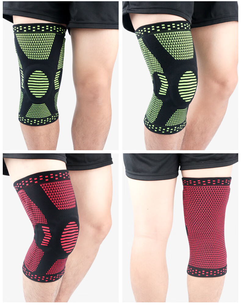 护膝运动男女篮球半月板损伤硅胶弹簧压缩护腿套透气健身跑步护具hx