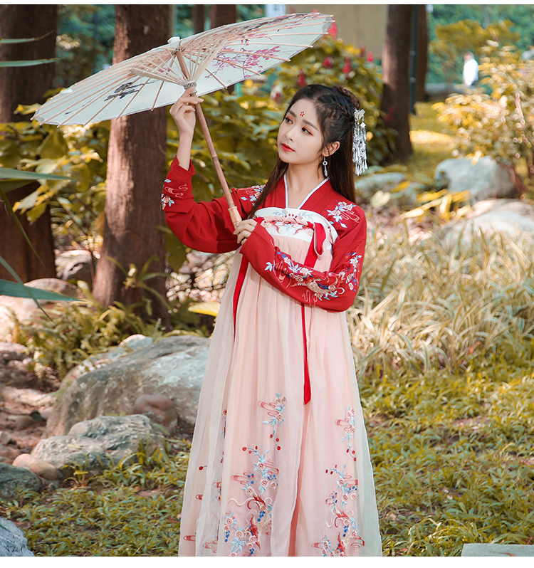 南糖三色九尾鲛汉服人泪汉服正版汉服女学生改良齐胸襦裙夏季仙气中国